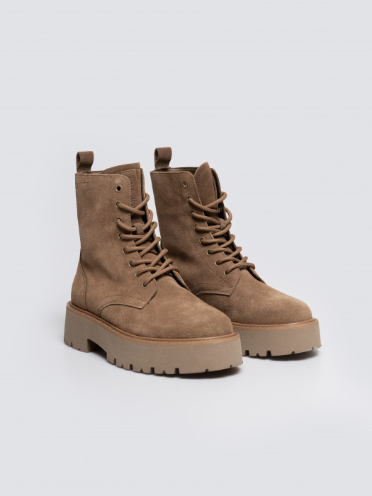 Kožené šnurovacie členkové topánky OO274A188 803